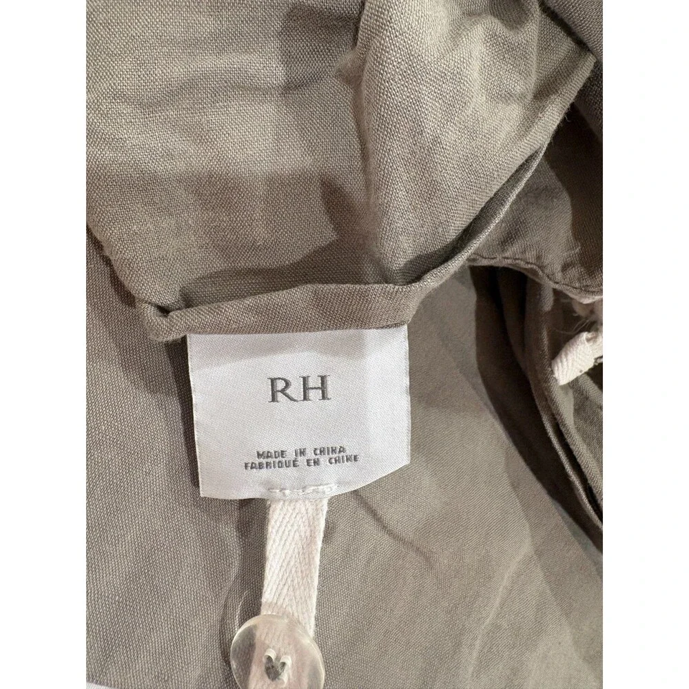 RH Restoration Hardware Stone Washed Cotton Linen King Duvet Cover Gray